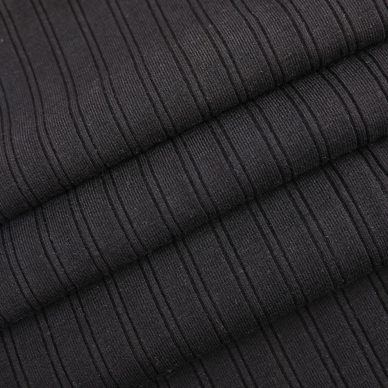 32s CVC + 40D volledig geplateerd 10x2 gestreepte spandex ribbreisel